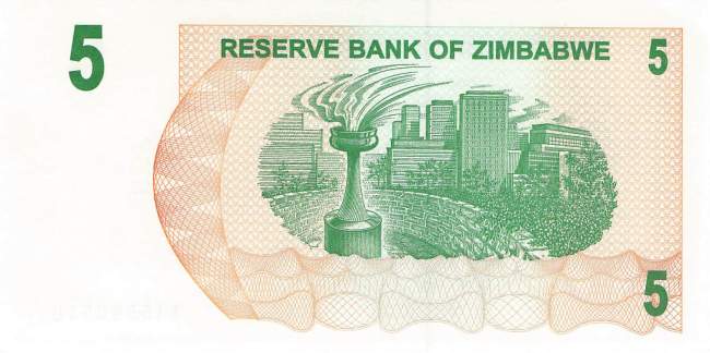 5 Dollars Zimbabwe p.38 2006